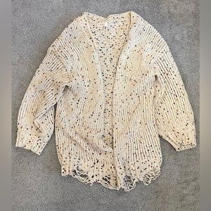 Confetti distressed cardigan